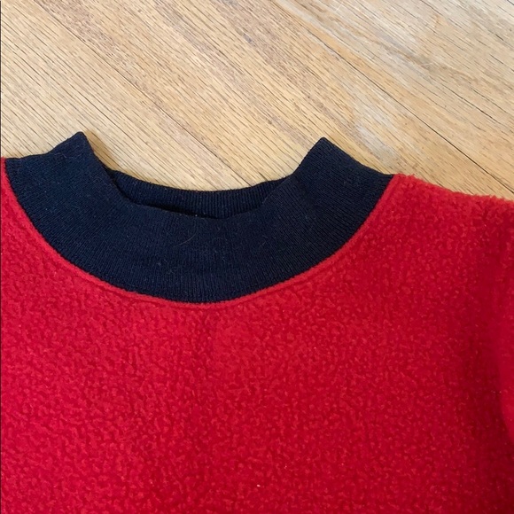 Red Fleece Top with Zebra - Picture 2 of 5